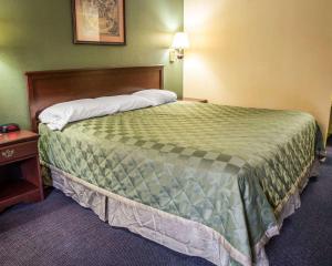 Een bed of bedden in een kamer bij Rodeway Inn & Suites Plymouth Hwy 64