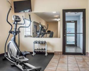 a room with a gym with a treadmill and a mirror at Comfort Inn & Suites Hamburg - Buffalo South in Hamburg