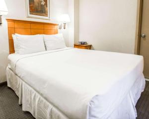 a large white bed in a hotel room at Econo Lodge Times Square in New York