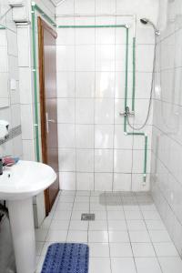 a bathroom with a shower and a sink at Apartments Astoria HN in Herceg-Novi