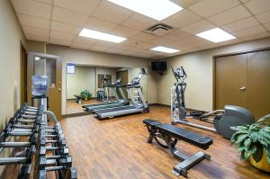 un gimnasio con varias cintas de correr y máquinas cardiovasculares en Comfort Inn Downtown, en Cleveland