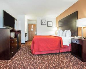 ein Hotelzimmer mit einem Bett und einem Flachbild-TV in der Unterkunft Quality Inn in Villa Nova