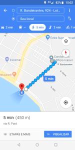 ein Screenshot der Google Maps App in der Unterkunft Ap. Completo Enseada in Guarujá