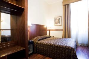 a hotel room with two beds and a window at Hotel Select Garden in Rome