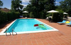 a swimming pool with a toy in the water at Il Querceto in Bosco