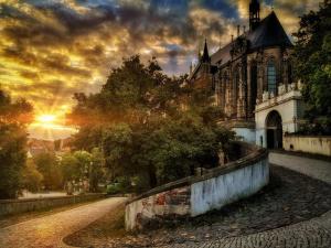 Blick auf den Sonnenuntergang/Sonnenaufgang von der Ferienwohnung aus oder aus der Nähe