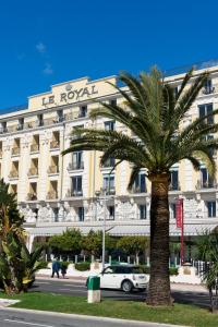 a palm tree in front of a building at Hôtel Le Royal Promenade des Anglais in Nice