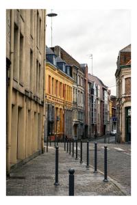 リールにあるCosy appart 80m2 hyper centre/vieux Lilleの通柱並びの街路
