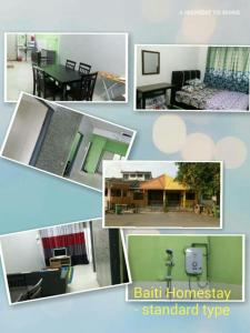 un collage de cuatro fotos de una casa en Baiti Homestay, en Gambang