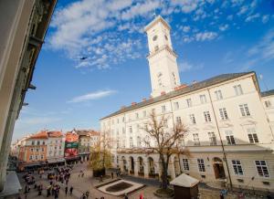 Výhľad na mesto Ľvov alebo výhľad na mesto priamo z apartmánu