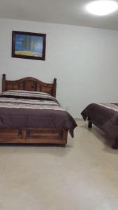 Llit o llits en una habitació de Hotel Posada Yauhtli