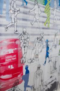 a wall with drawings of men playing tennis at The Ampersand Hotel - Small Luxury Hotels of the World in London