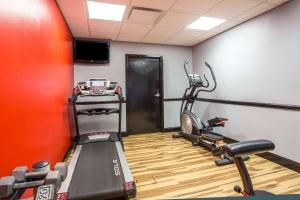 a fitness room with a treadmill and a gym at Quality Inn & Suites Aiken in Aiken