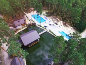 einen Blick über den Pool im Wasser in der Unterkunft Carivka Hotel in Tsarivka