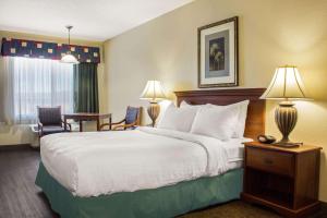 a hotel room with a large bed with two lamps at Quality Inn Benson I-10 Exit 304 in Benson +22 photos