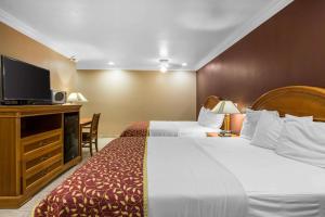 Un pat sau paturi într-o cameră la Rodeway Inn Cypress
