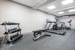 a gym with two treadms and two machines at The Champlain Waterfront Hotel, an Ascend Collection Hotel in Orillia