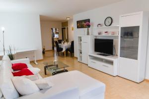 A television and/or entertainment centre at Luxury flat between Cologne and Bonn and Phantasialand Bruhl