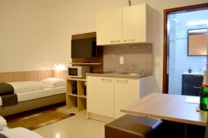 Kuchyň nebo kuchyňský kout v ubytování Hana Aparthotel