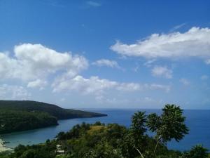 uma vista para uma grande massa de água em Best View Apartments em Anse La Raye