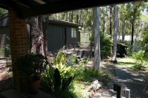 a backyard with a house and a tree at SPLASH in Elizabeth Beach