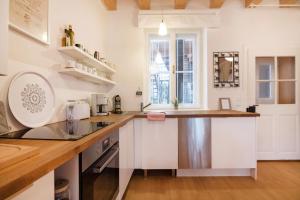 Kuchyň nebo kuchyňský kout v ubytování Sunny Apartments Vienna