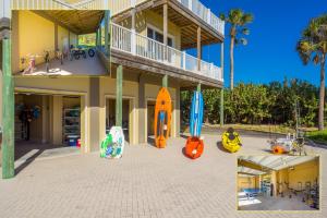 two pictures of a building with surfboards in front of it at Bella Vista in Fort Pierce