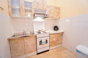 a small kitchen with a sink and a stove at Apartments Branka in Zambratija