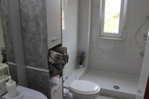 a bathroom with a toilet and a shower and a sink at Villa Marina in Omiš