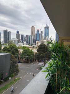 a view of a city street with buildings in the background at Fantastic Southbank Apartment in Melbourne