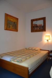 Rúm í herbergi á Hotel Dischma - FREE BUS AND TRAIN TICKET
