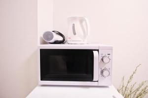 d'un four micro-ondes avec un mixeur. dans l'établissement Uhome Kanda Hotel, à Tokyo