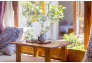 Posezení v ubytování Log Cabin