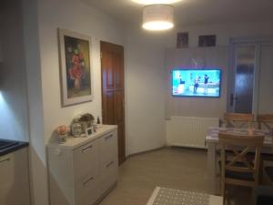 Kuchyňa alebo kuchynka v ubytovaní Apartmán Filipovice s letní terasou