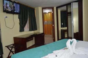TV a/nebo společenská místnost v ubytování Balcones del Río Hotel
