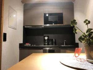 Kuchyňa alebo kuchynka v ubytovaní Hotel Garni Central - Zimmer - Studios - Apartments