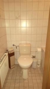 ハーゲンにあるMonteur Apartment Valeriaのバスルーム(白いトイレ付)が備わります。