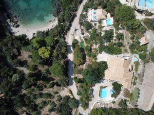 an aerial view of a house next to a river at Lns Vip Villas in Syvota