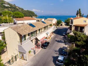 an aerial view of a street in a small town at Dorotea Luxury Rooms in Ipsos