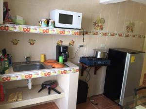 Cuisine ou kitchenette dans l'établissement Apartamento Colonial Campeche