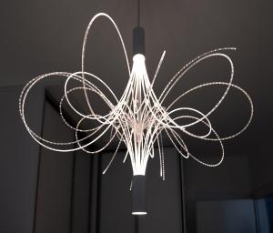 a white string light hanging from a ceiling at Flexible SelfCheckIns 7 - Zagreb - Garage - Electric vehicle ccharger - Loggia - New - Luxury - Apartments Repinc 7 in Zagreb +27 photos