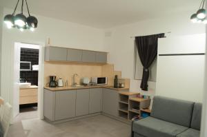 Kuchyň nebo kuchyňský kout v ubytování Pekarna apartments + 37 fotografií