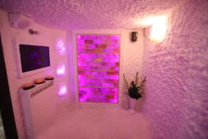 Televiisor ja/või meelelahutuskeskus majutusasutuses Garni Hotel Laguna Lux