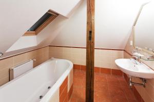Vonios kambarys apgyvendinimo įstaigoje Pytloun Design Self Check-in Hotel