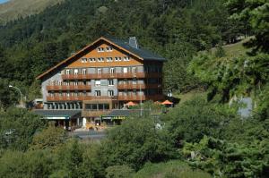 un gran edificio en el lateral de una montaña en Logis Du Puy Ferrand, en Le Mont-Dore