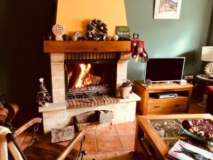 TV a/nebo společenská místnost v ubytování Posada de Villacarriedo