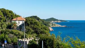 uma casa numa colina junto ao oceano em Apartment Butterfly em Dubrovnik