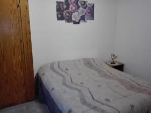 1 dormitorio con 1 cama y una foto en la pared en Villa lalli, en Salcito