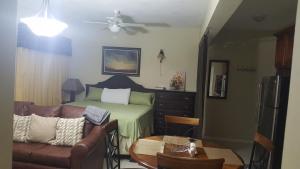 1 dormitorio con cama, mesa y sofá en Merrivale Suite, en Kingston