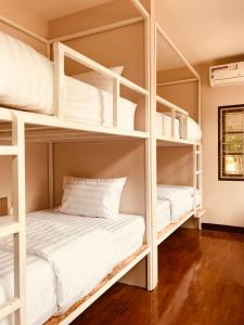 Tempat tidur susun dalam kamar di Insight Hostel
